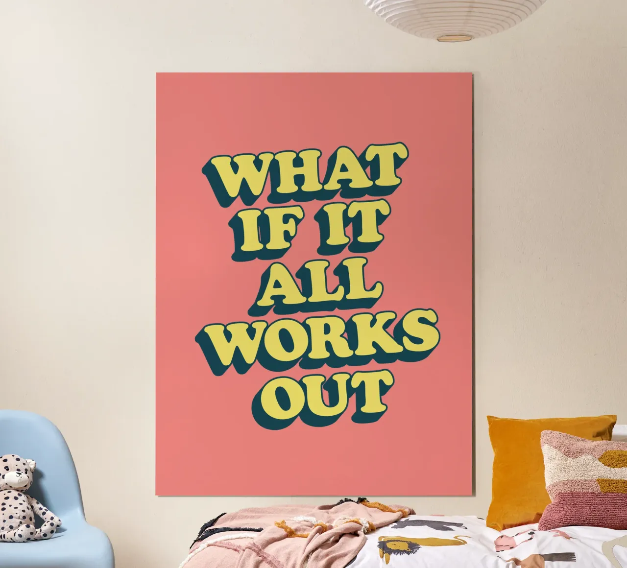 What if it All Works Out Retro Positive Typography Print hahnemühle by THE MOTIVATED TYPE