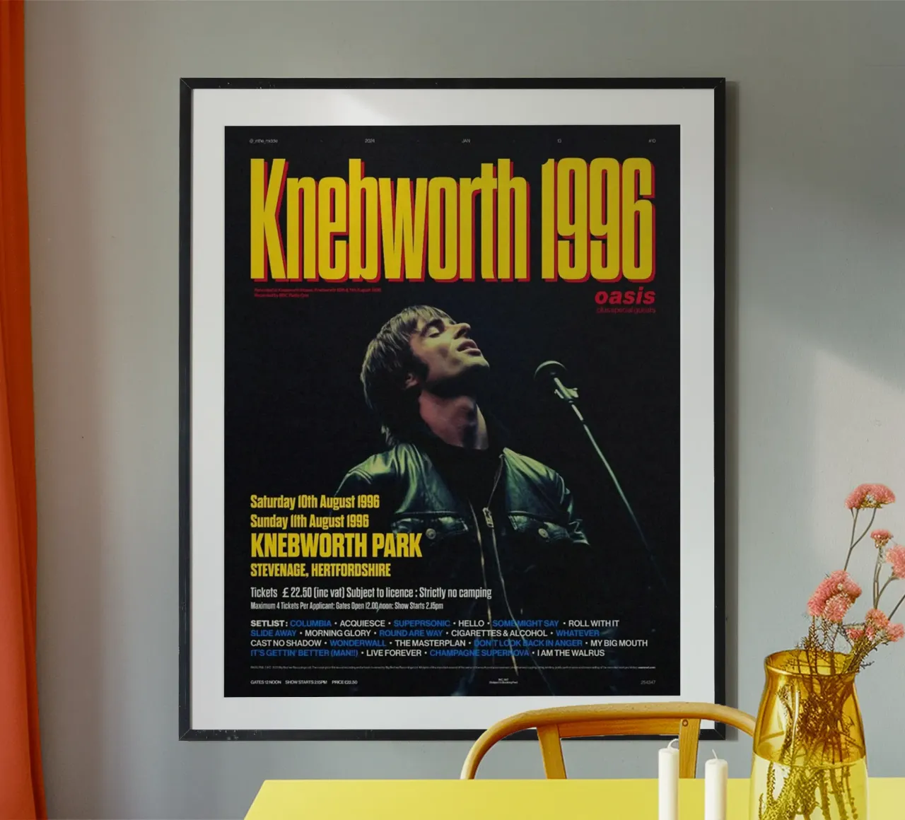 Palcoscenico illuminato con passione poster con telaio in legno da volth