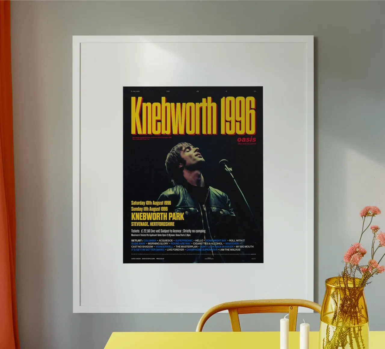 Palcoscenico illuminato con passione poster con telaio in legno da volth