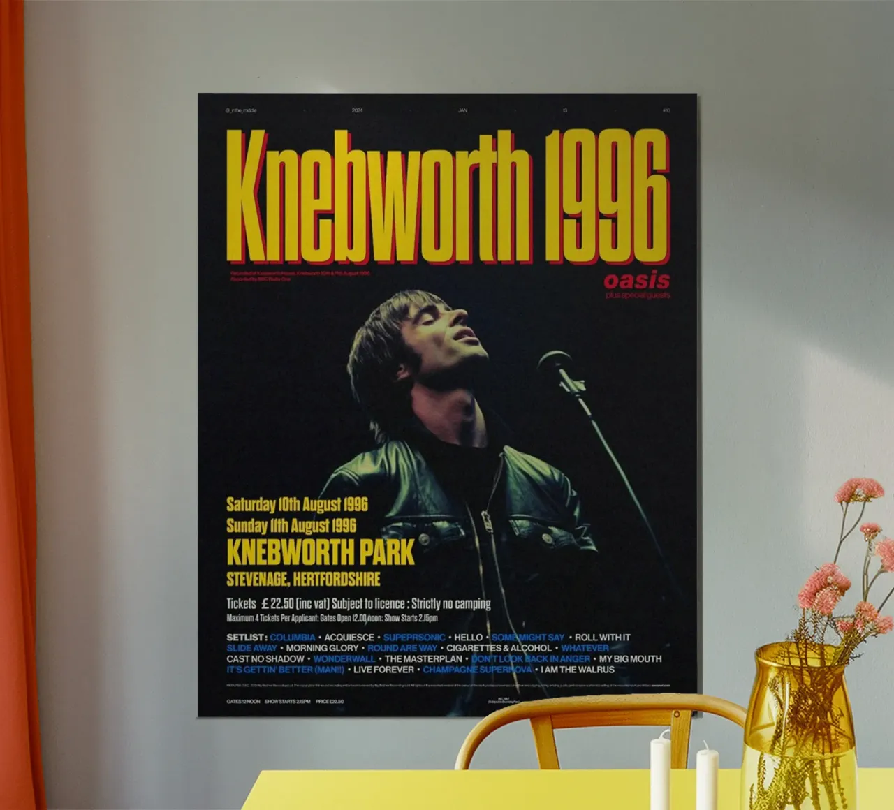 Palcoscenico illuminato con passione poster con telaio in legno da volth
