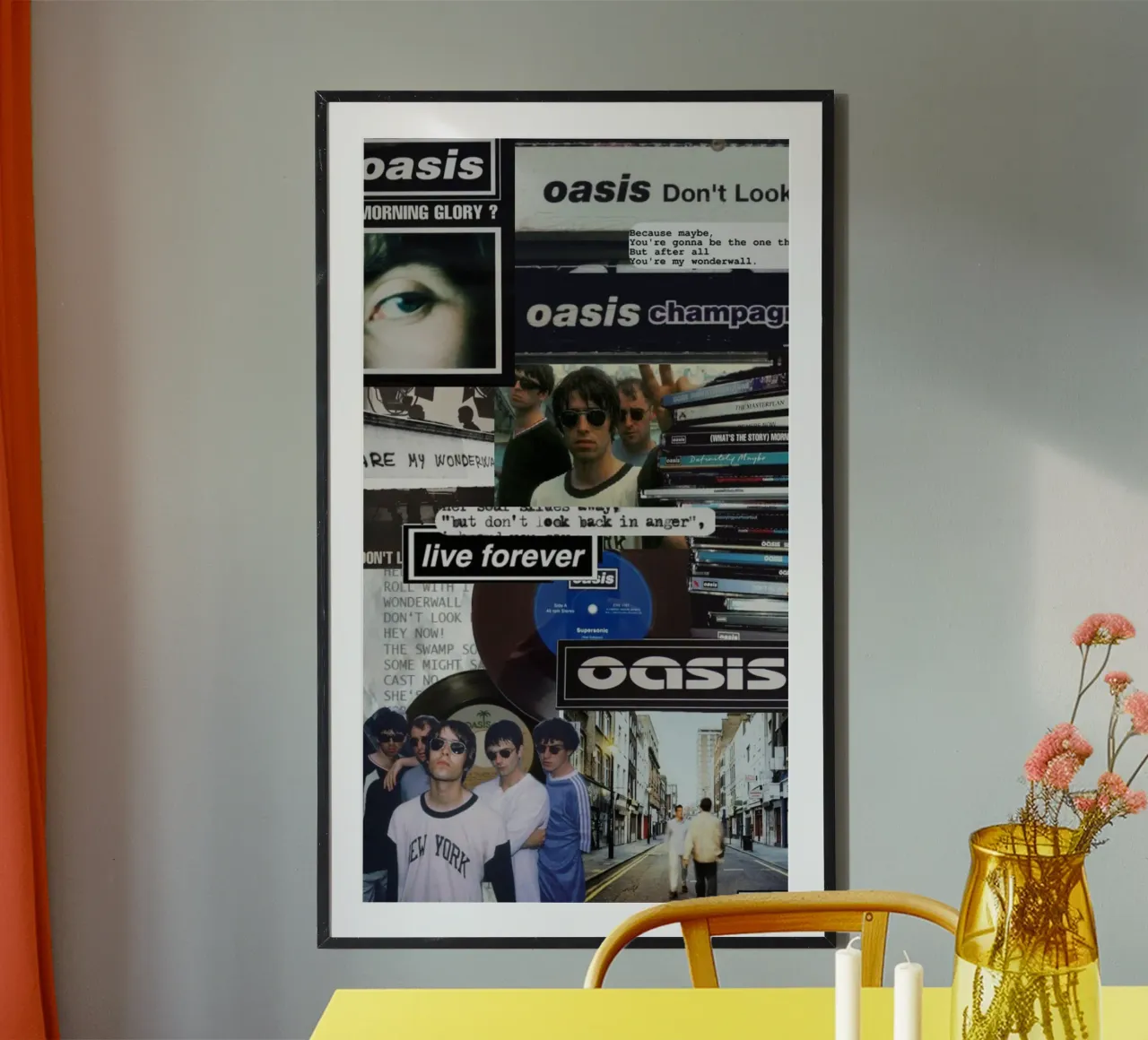 Notti leggendarie con gli Oasis poster con telaio in legno da volth