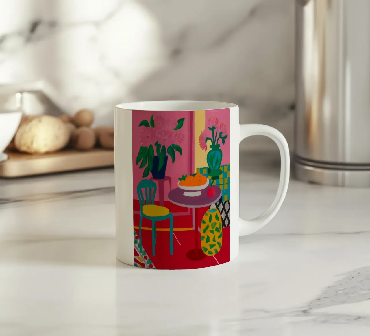 Red Table Rendezvous ceramic mug by Tiga Bersama