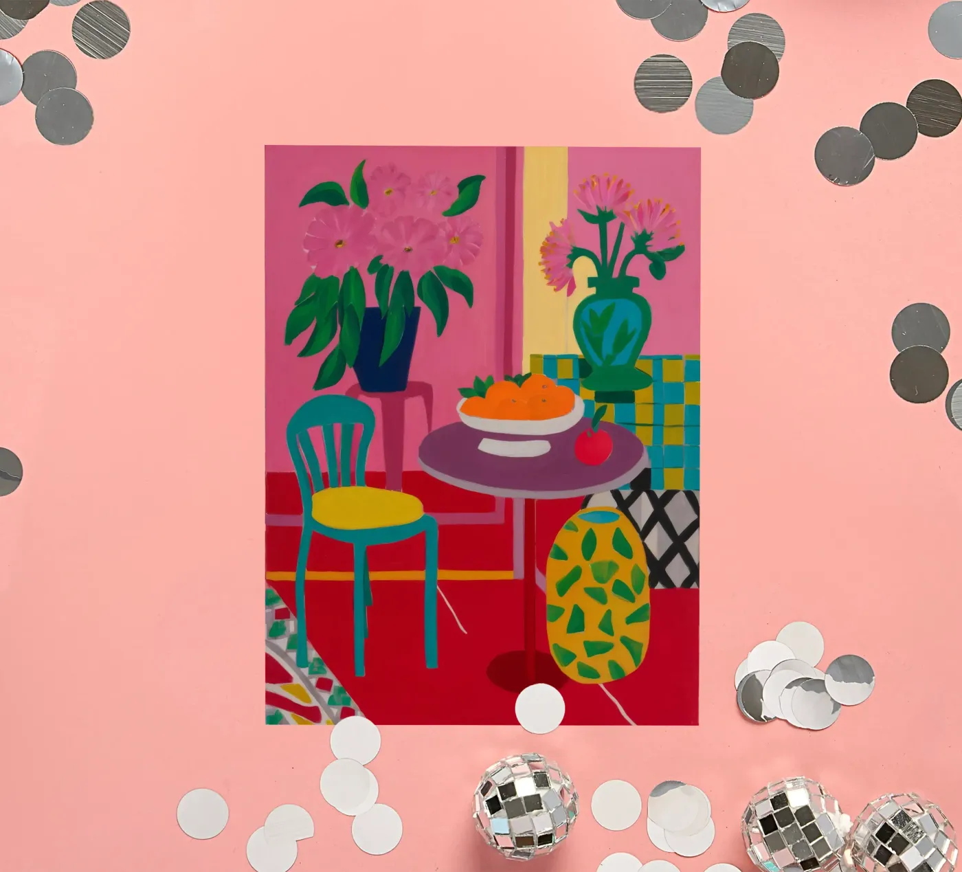 Rode tafel rendez-vous sticker van Tiga Bersama