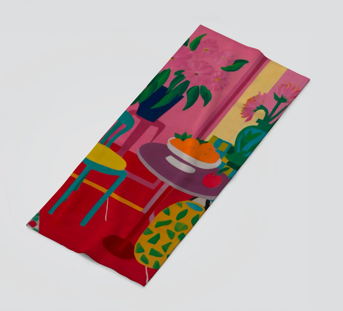 Rode tafel rendez-vous strandhanddoek van Tiga Bersama