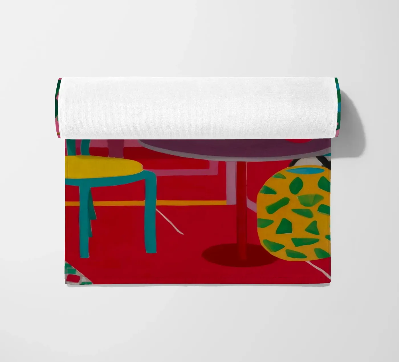 Rode tafel rendez-vous strandhanddoek van Tiga Bersama
