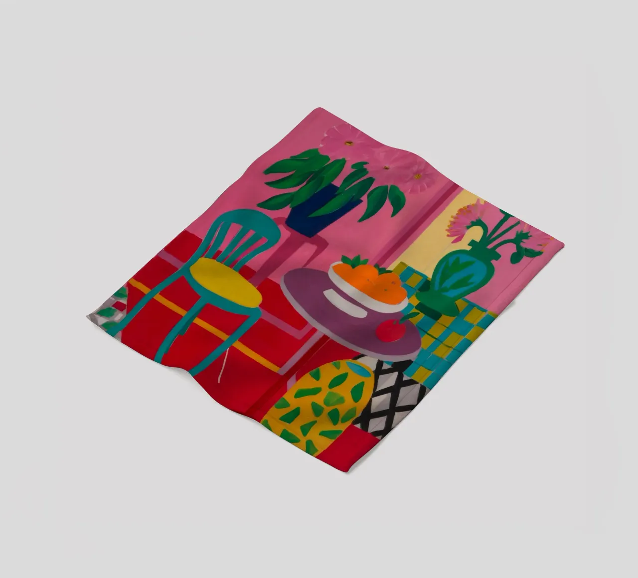 Red Table Rendezvous fleece blanket by Tiga Bersama