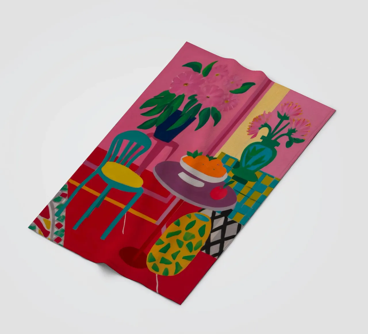 Red Table Rendezvous fleece blanket by Tiga Bersama