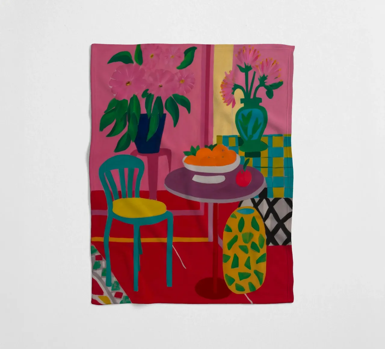 Red Table Rendezvous fleece blanket by Tiga Bersama