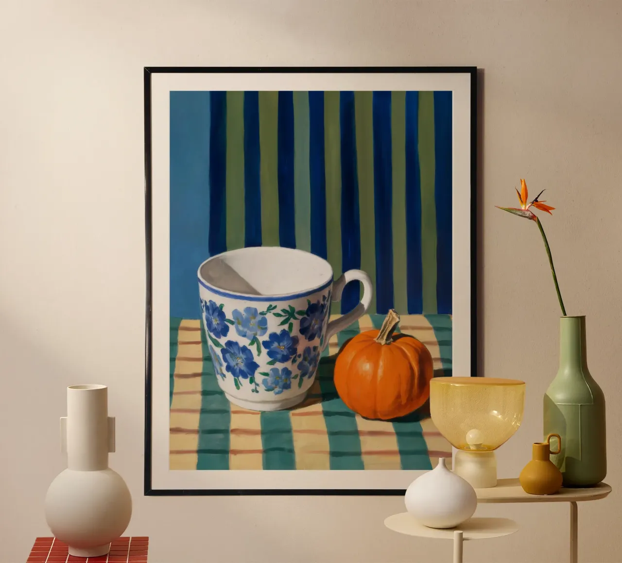 Tazza di zucca Immobile poster con telaio in plastica da Tiga Bersama