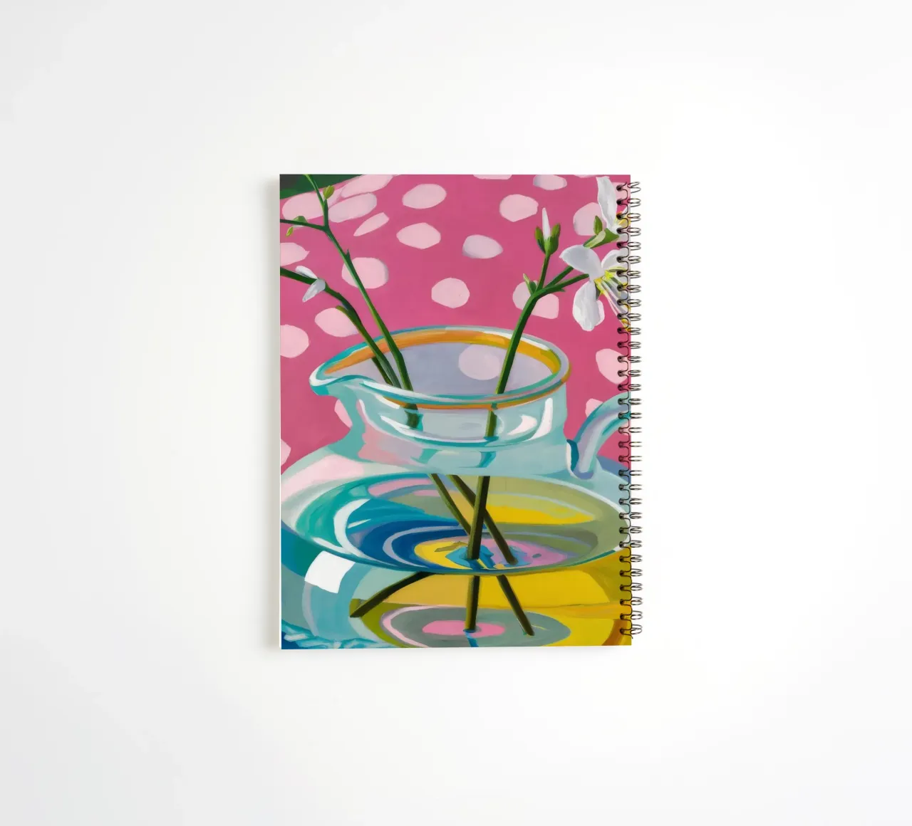 Pink Polka Dot Pitcher spiral notebook by Tiga Bersama