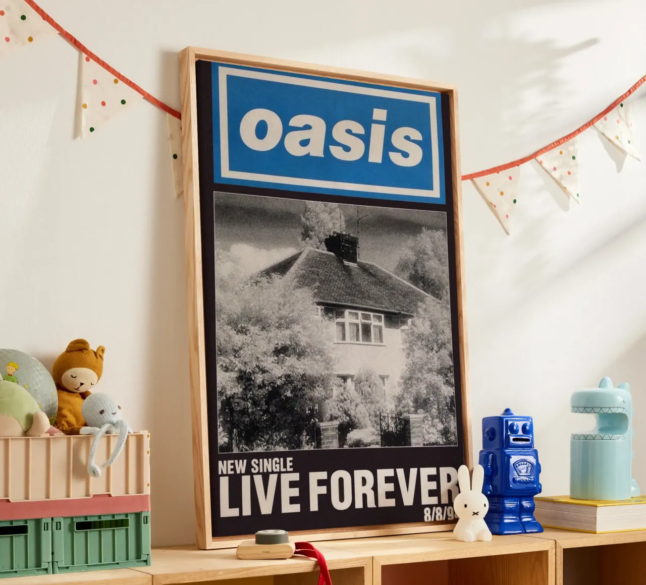 Wonderwall Reborn In Lights canvas with Floater frame by volth