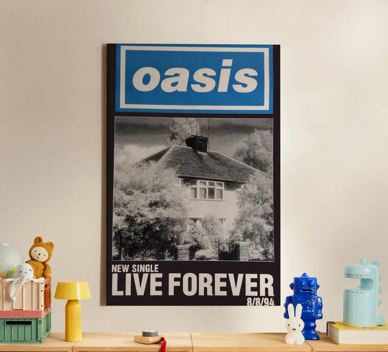 Wonderwall Reborn In Lights canvas with Floater frame by volth