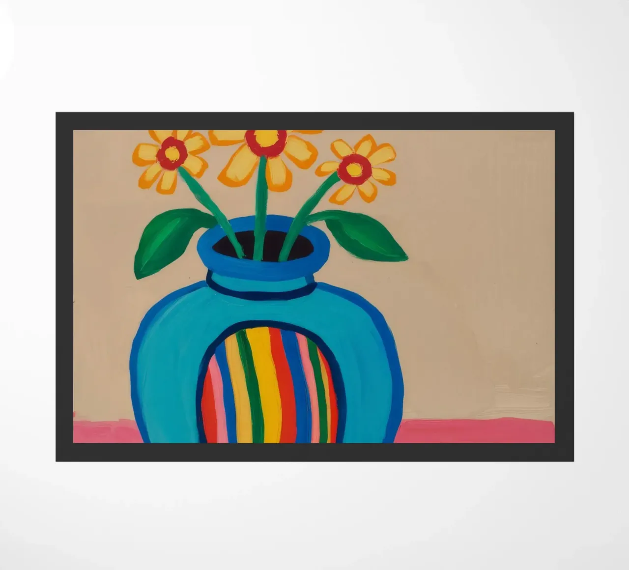 Papaveri in vaso arcobaleno zerbino da Tiga Bersama