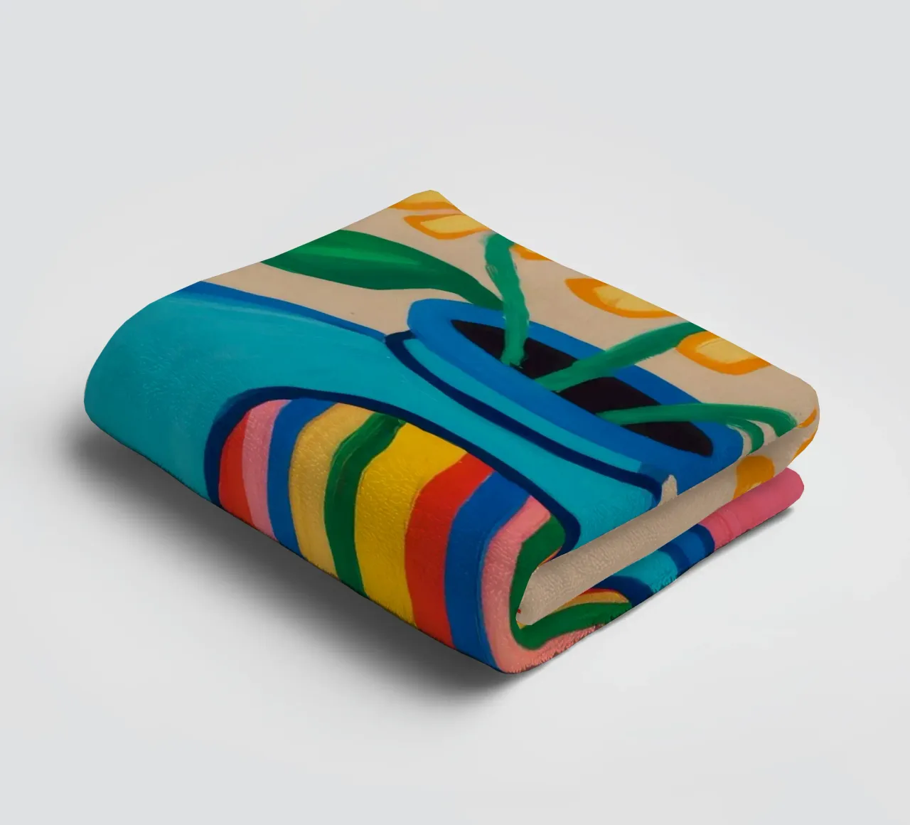 Papaveri in vaso arcobaleno asciugamano da bagno da Tiga Bersama