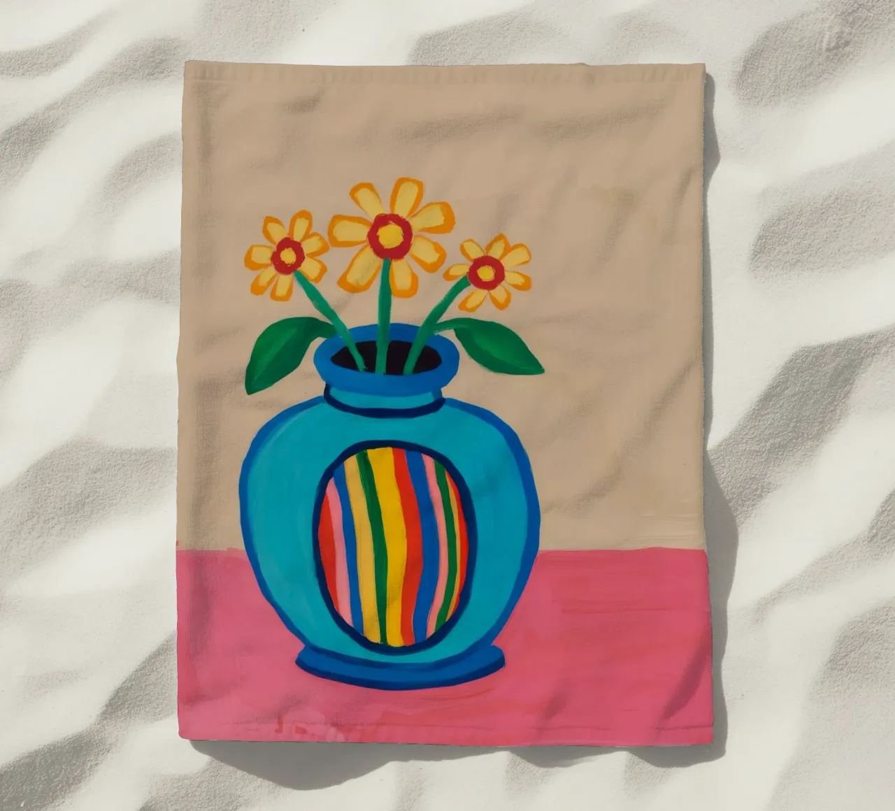 Papaveri in vaso arcobaleno telo mare da Tiga Bersama