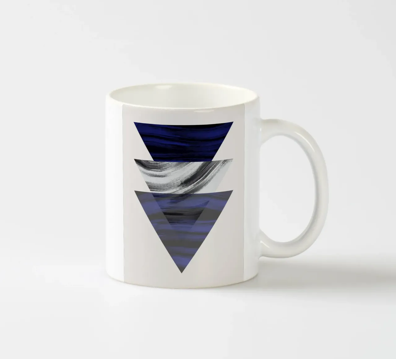 Luxe blauw en grijs nordic art 04 keramische mok van Little Dean