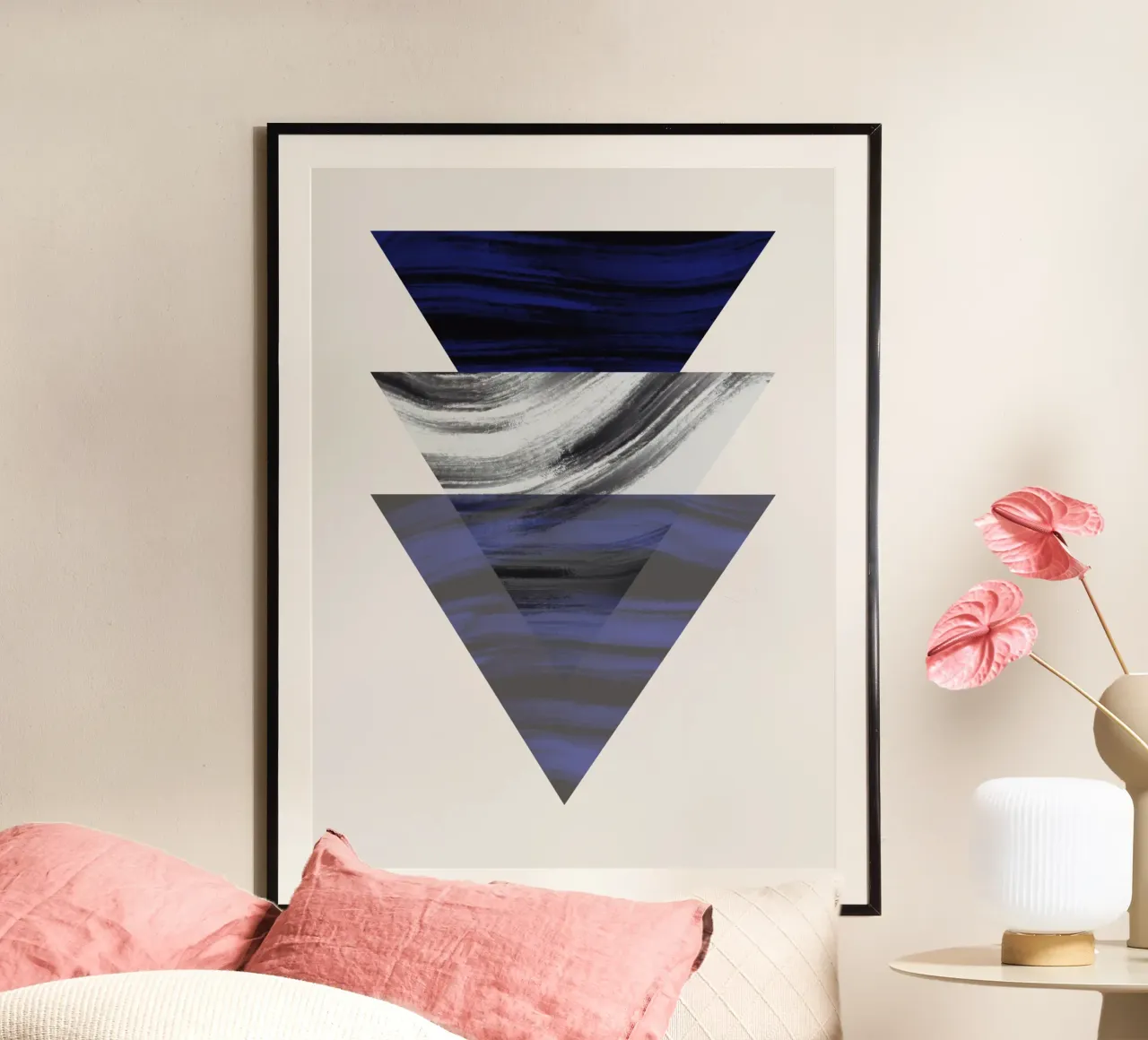 Luxury blue and grey nordic art 04 hahnemühle by Little Dean