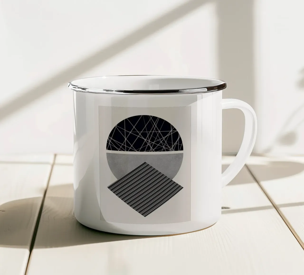 Arte nordica di lusso in nero e grigio tazza in smalto da Little Dean