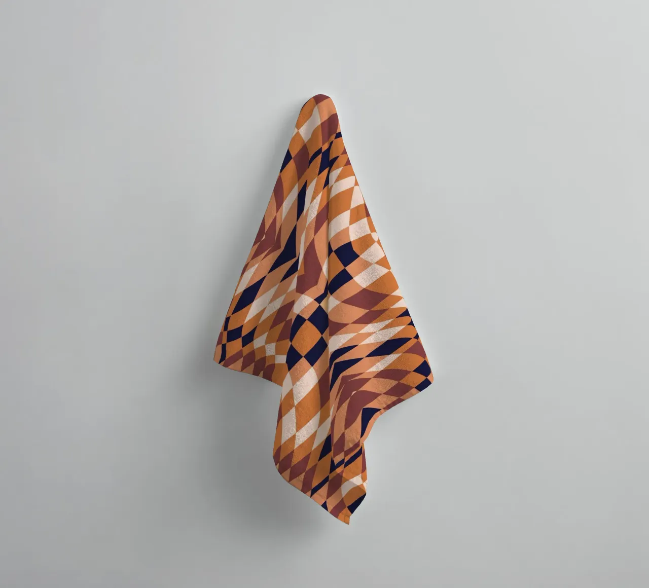 Symmetrische aardetint-checker badhanddoek van Little Dean