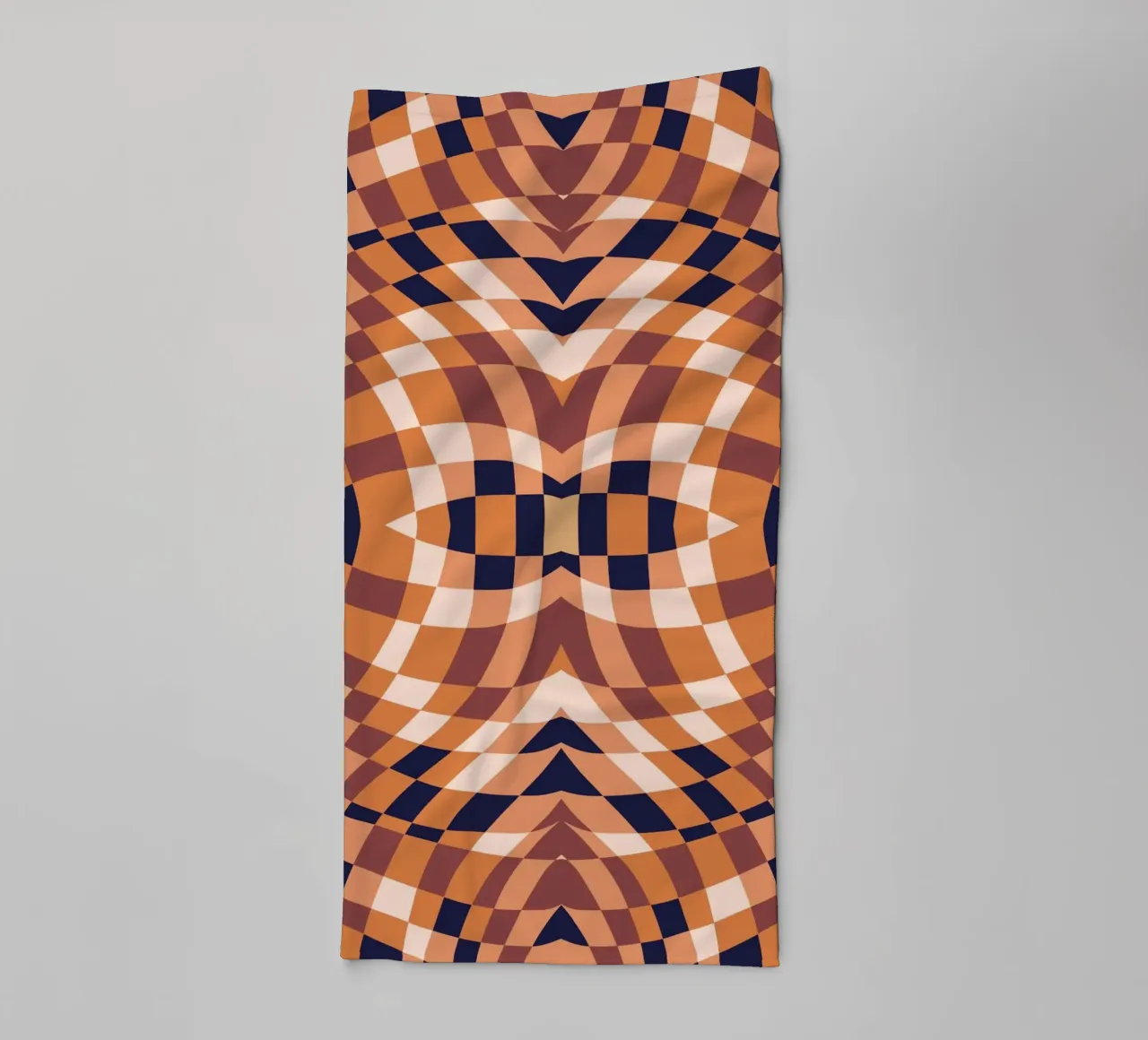 Symmetrische aardetint-checker badhanddoek van Little Dean