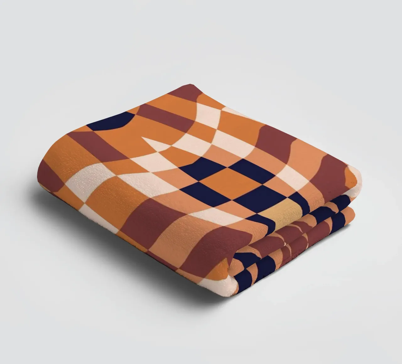 Symmetrische aardetint-checker badhanddoek van Little Dean