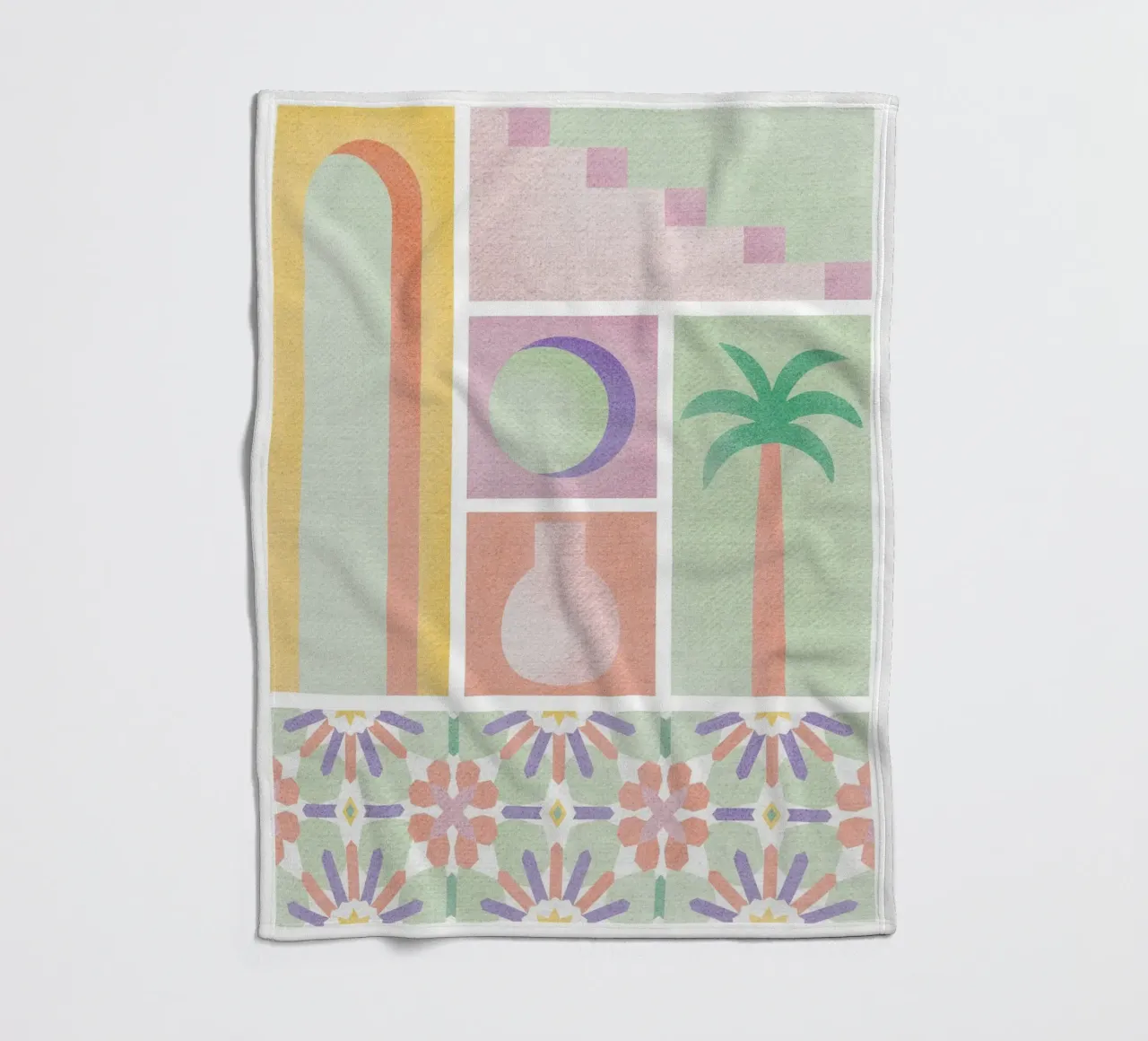 Mediterranean Cartolina fleece blanket by designdn