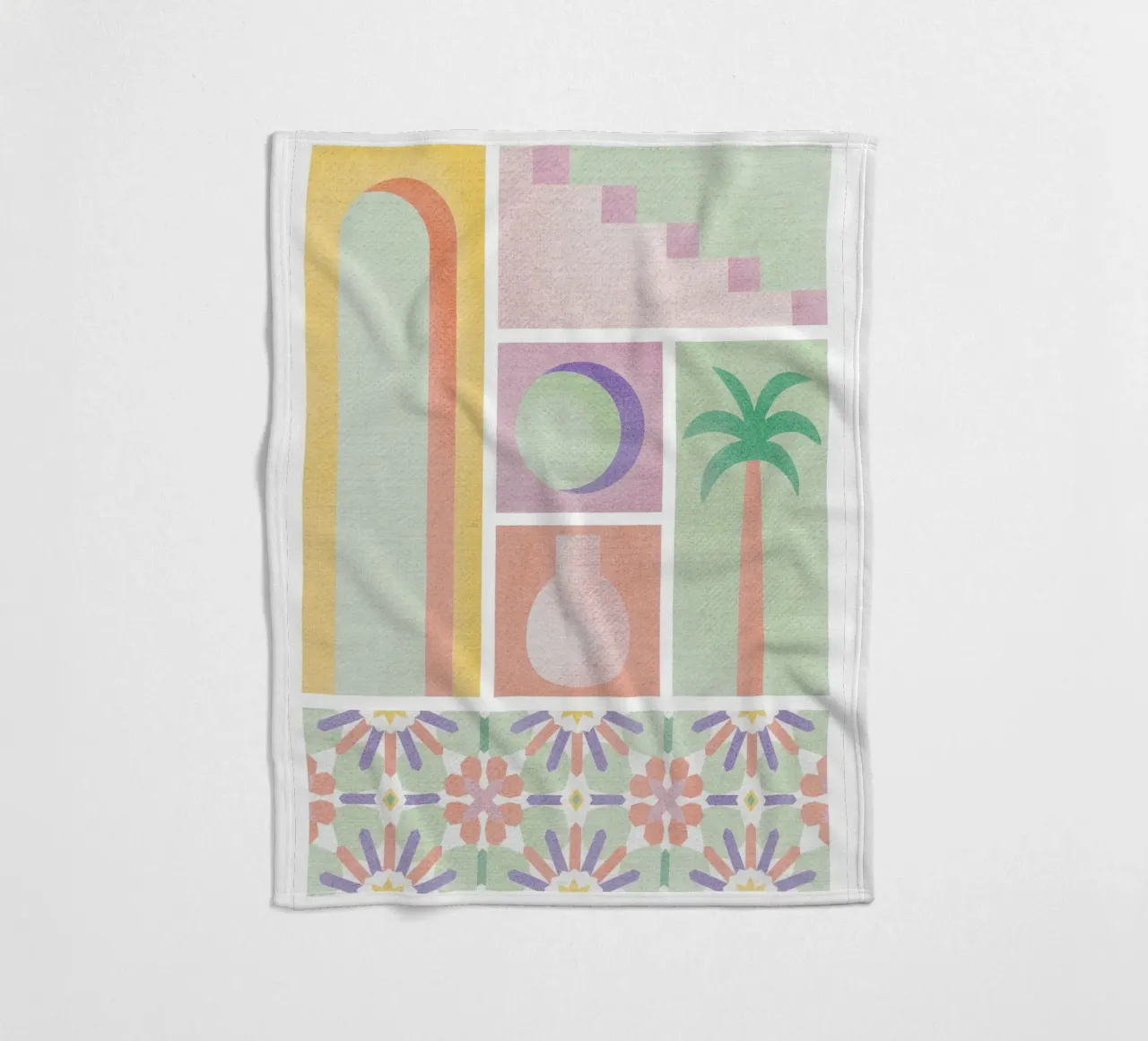 Mediterranean Cartolina fleece blanket by designdn