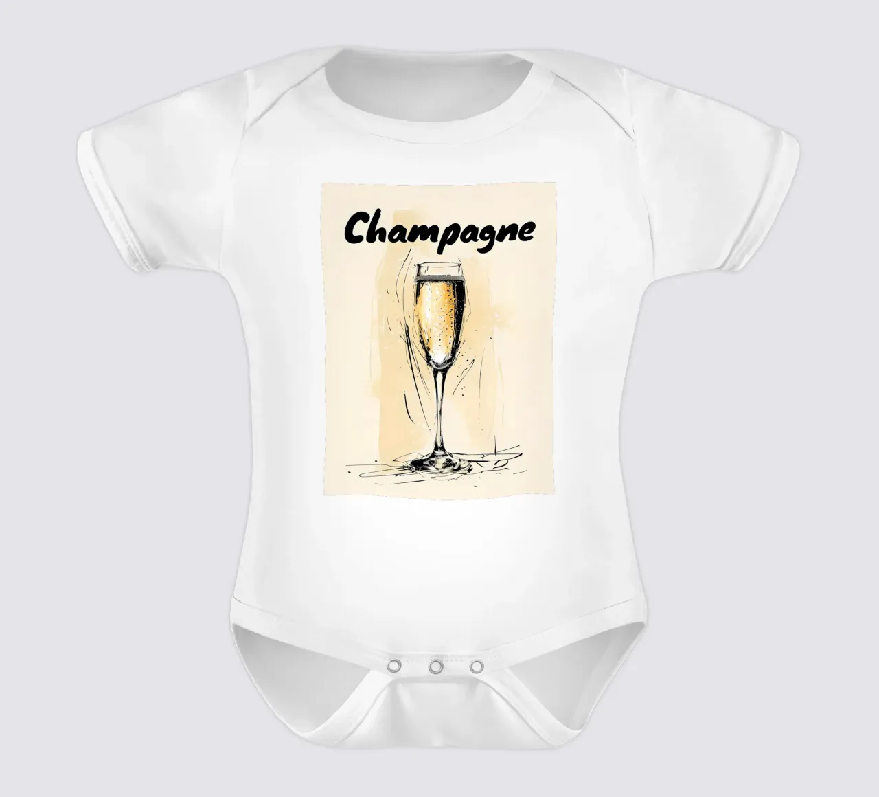 Bicchiere da champagne body neonato maniche corte da 🥝 KIWI STORE