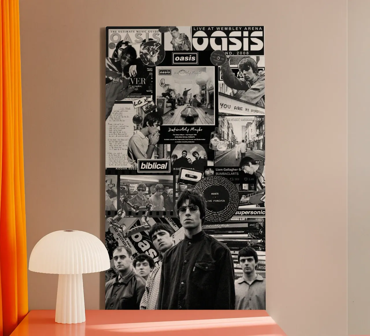 Britpop-Fieber brennt hell Leinwand mit Schattenfugenrahmen von volth