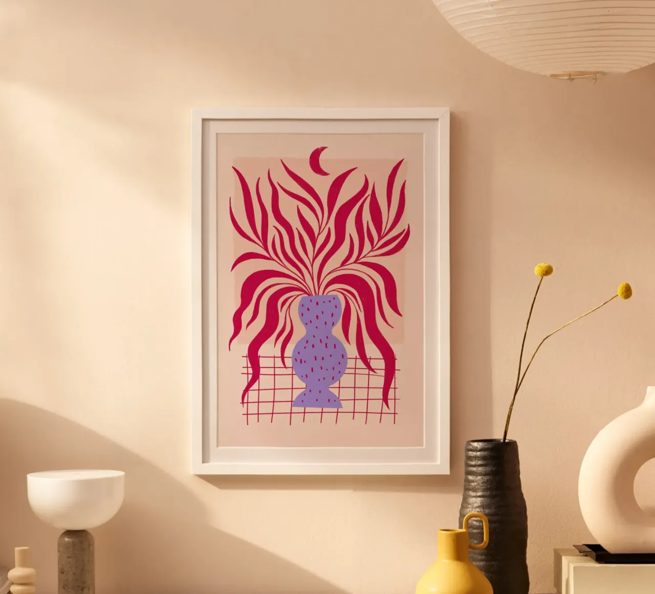 Wild Viva Magenta poster con telaio in alluminio da Studio One