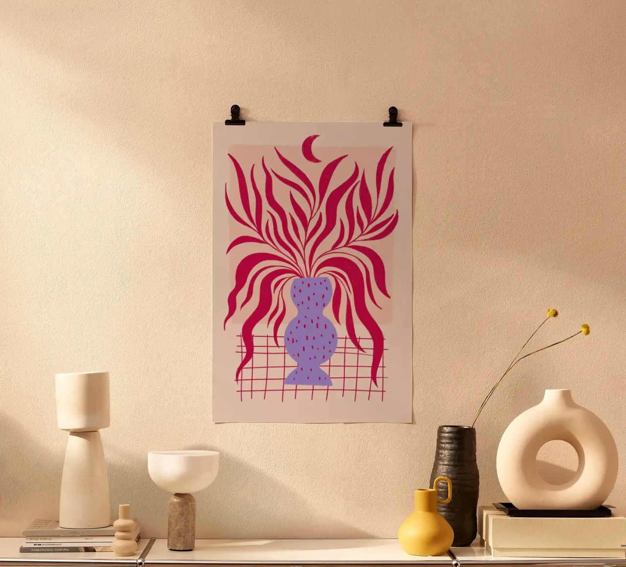 Wild Viva Magenta poster con telaio in alluminio da Studio One
