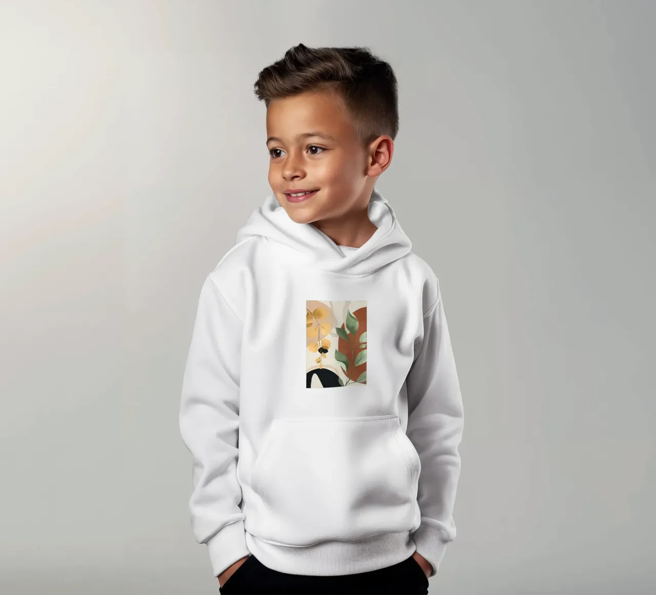 Branches and Leaves in an Abstraction 02 felpa bambino con cappuccio da cityart