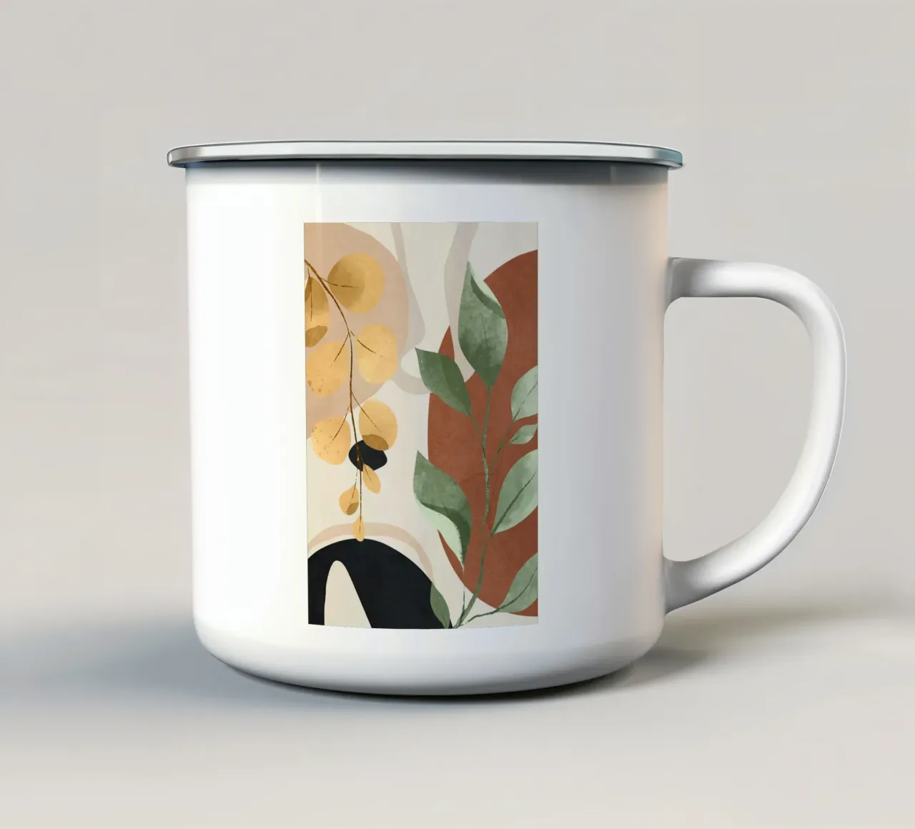 Branches and Leaves in an Abstraction 02 enamel mug by cityart