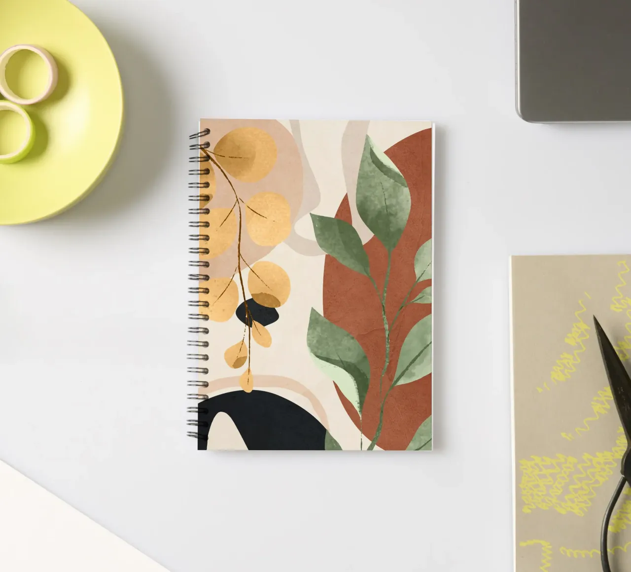 Branches and Leaves in an Abstraction 02 spiral notebook by cityart