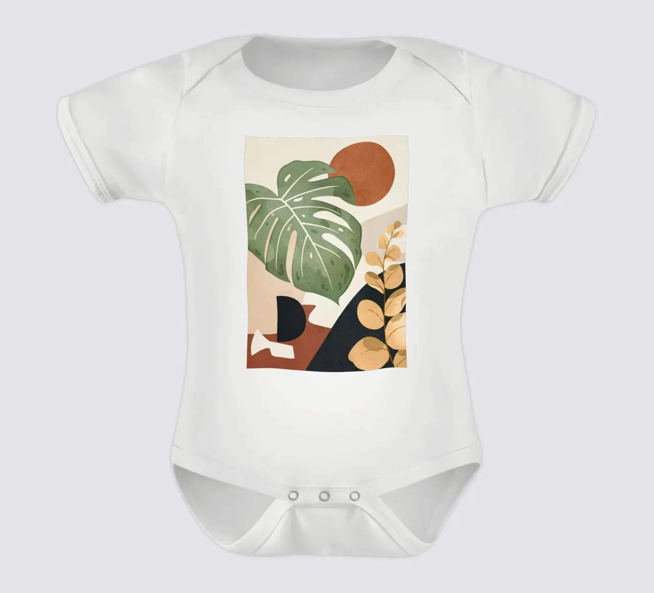 Branches and Leaves in an Abstraction 03 body neonato maniche corte da cityart