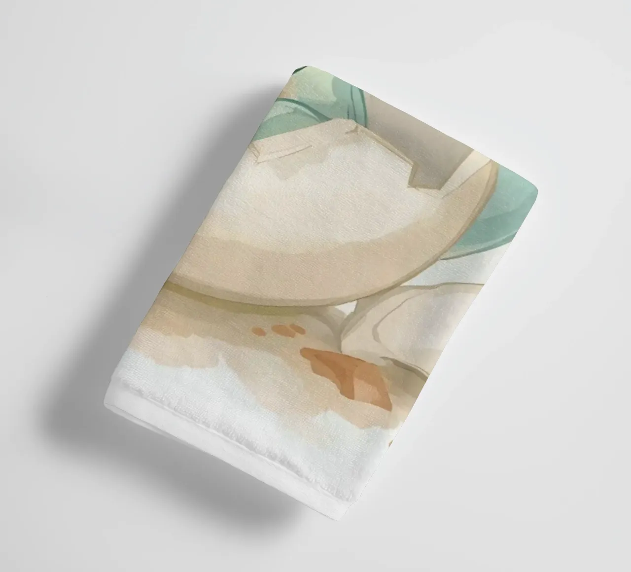 Little dinosaur hatching from an egg in watercolor style towel by DesignDoodle