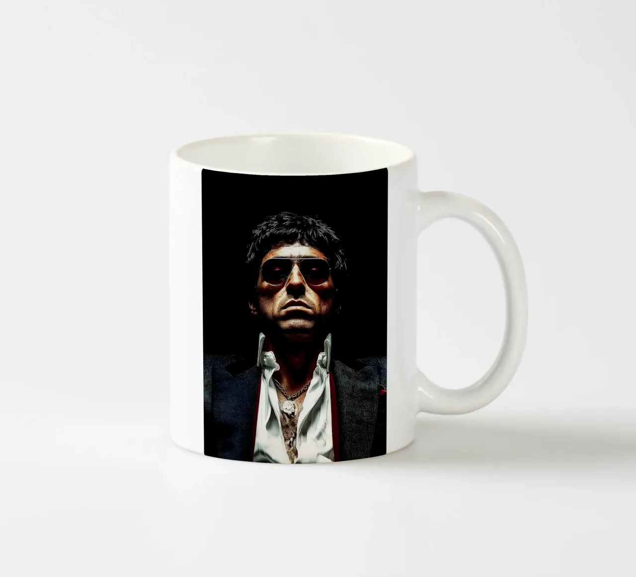 "Tony Montana, tazza in ceramica da Low poly art