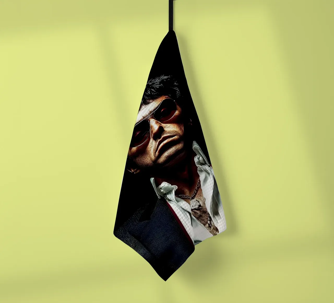 "Tony Montana, canovaccio da cucina da Low poly art