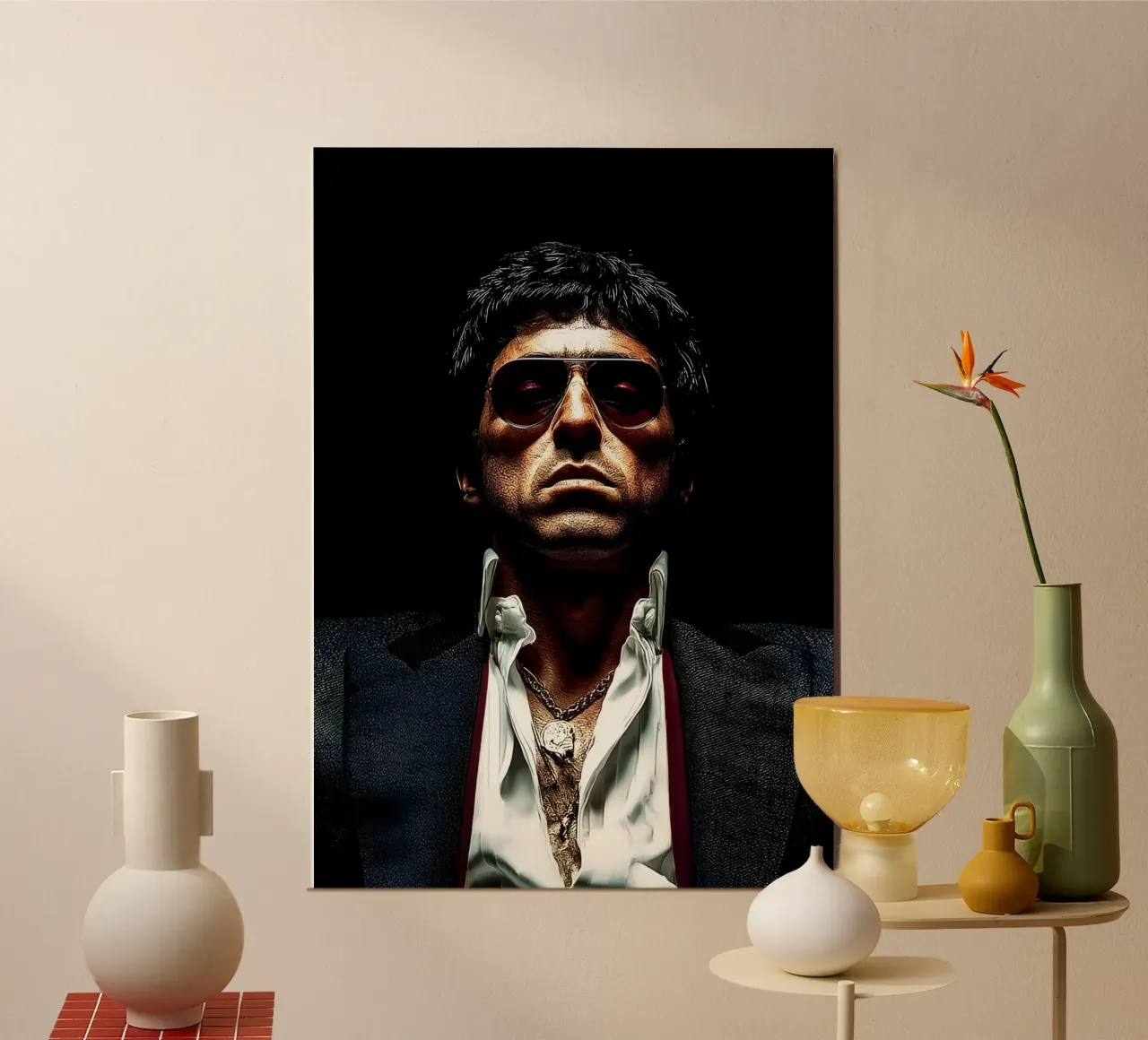 "Tony Montana, carta hahnemühle da Low poly art