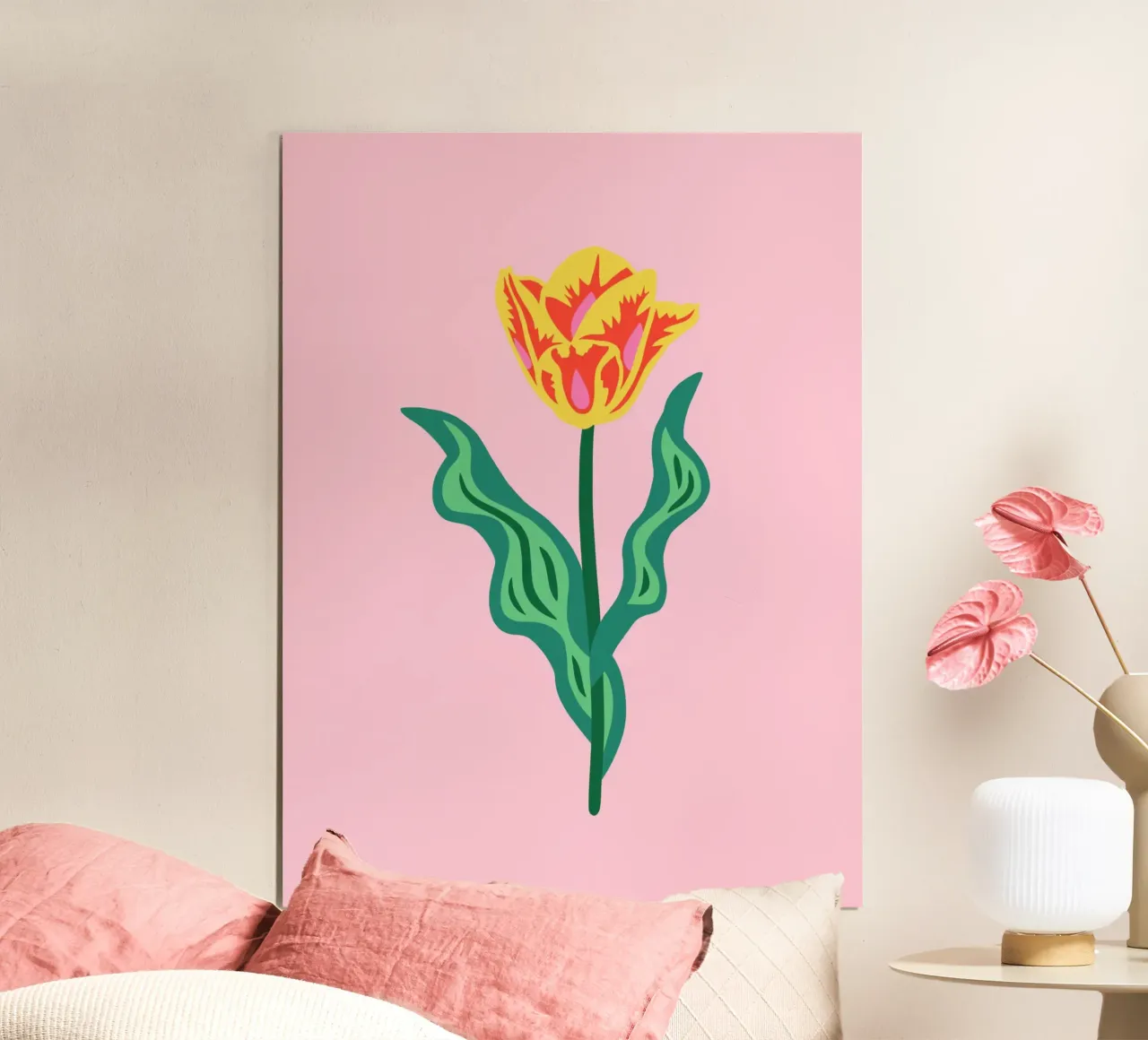 ROT-GELBE TULPE poster with plastic frame by Anastasia Mattern