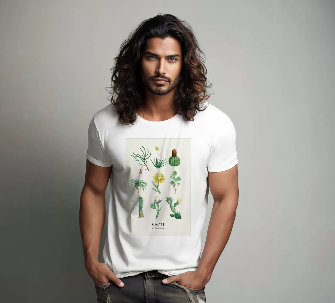 Cacti by Redouté t-shirt da Flora & Fauna