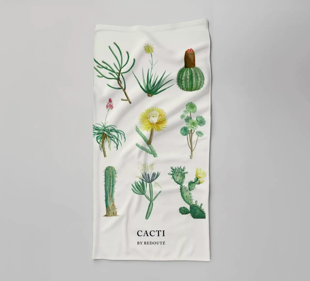Cacti by Redouté asciugamano da bagno da Flora & Fauna