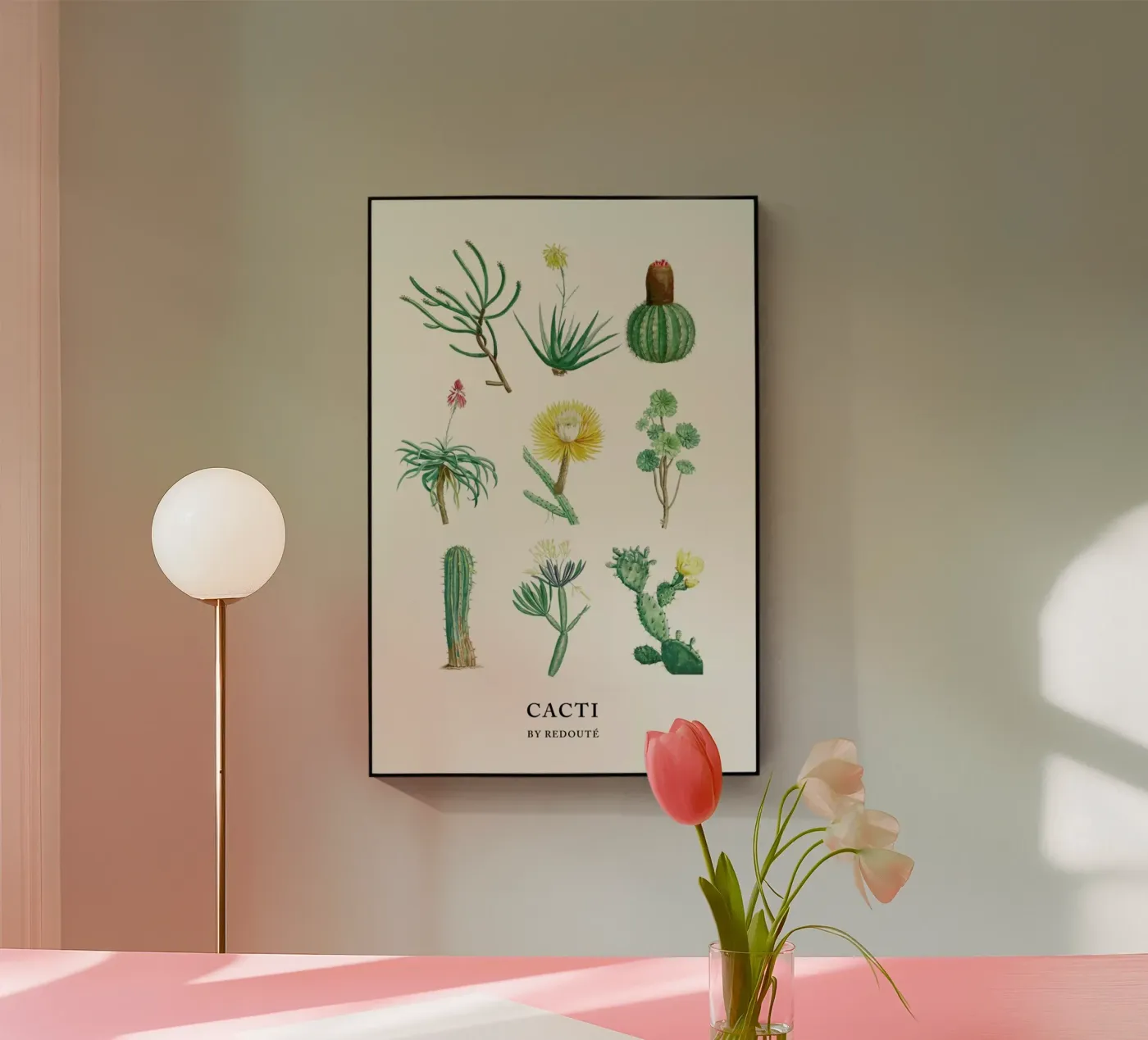 Cacti by Redouté plexiglass da Flora & Fauna