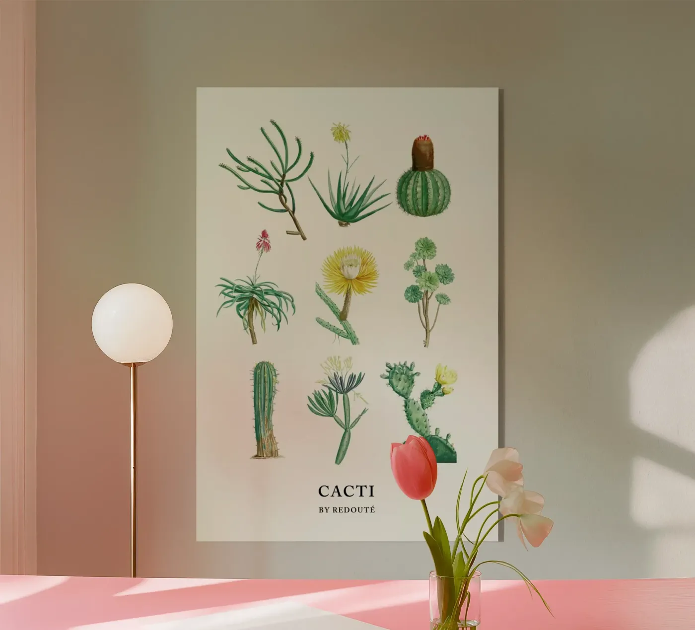 Cacti by Redouté plexiglass da Flora & Fauna