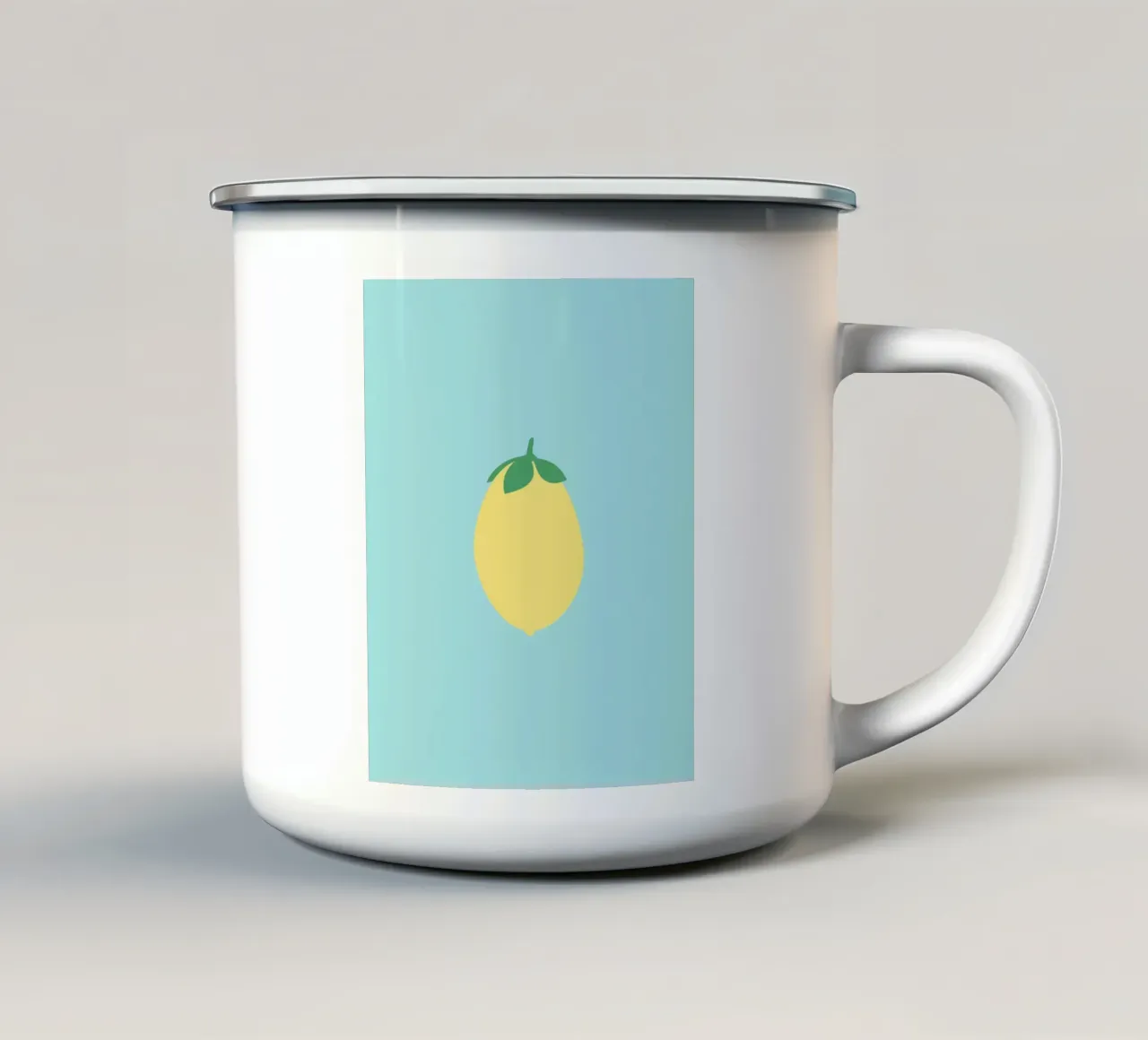 Limone su blu tazza in smalto da janamossmann