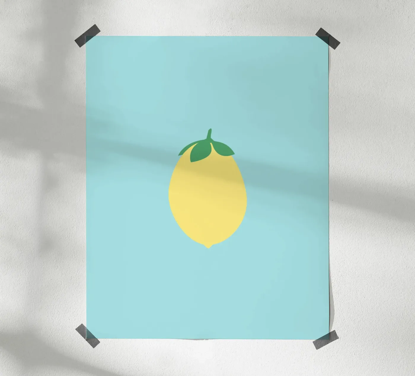 Limone su blu poster da janamossmann