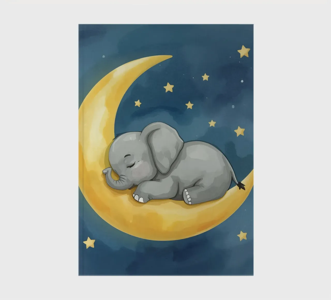 Il piccolo elefante dorme tranquillo sulla Luna dorata diario da DesignDoodle