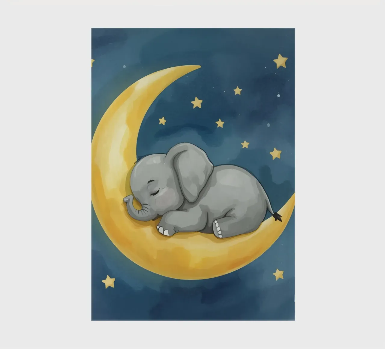 Il piccolo elefante dorme tranquillo sulla Luna dorata diario da DesignDoodle