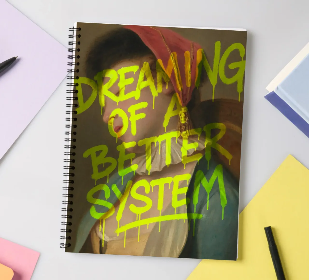 System criticism with style spiral notebook by KUNSTstück