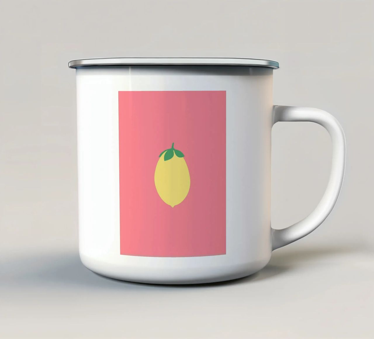 Zitrone auf Pink tazza in smalto da janamossmann